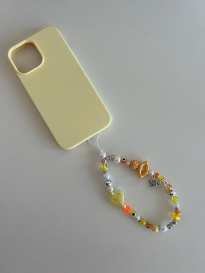Confidence phone charm - yellow/orange (silver) 