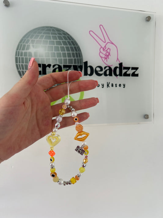 Confidence phone charm - yellow/orange (silver)