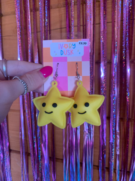 Puffy silicone star earrings