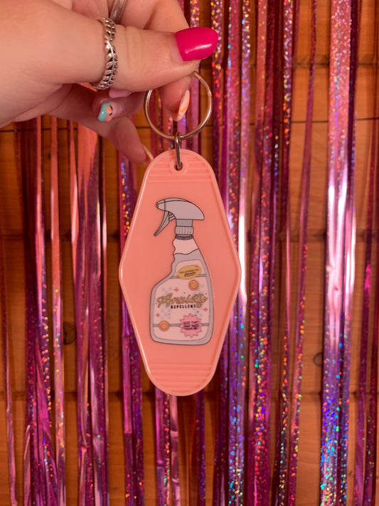 anxiety spray motel keychain
