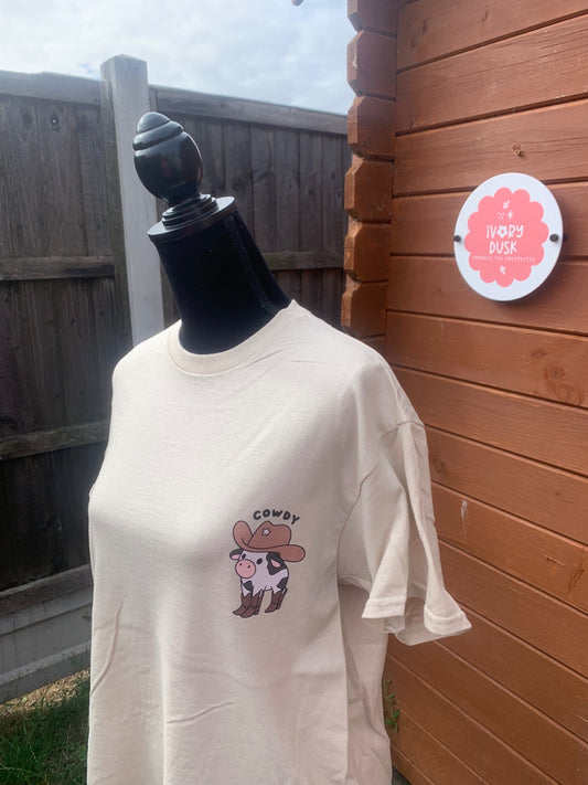 cowdy tshirt size medium
