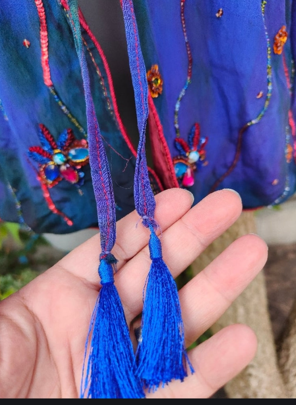 Mykonos sari jewel waistcoat gilet top OVERSIZED