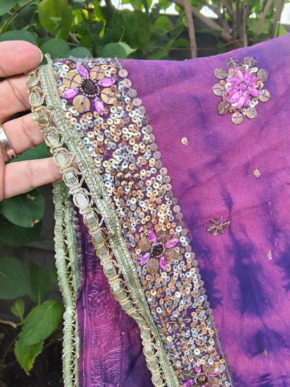 Poncho top- Woodstock /purples