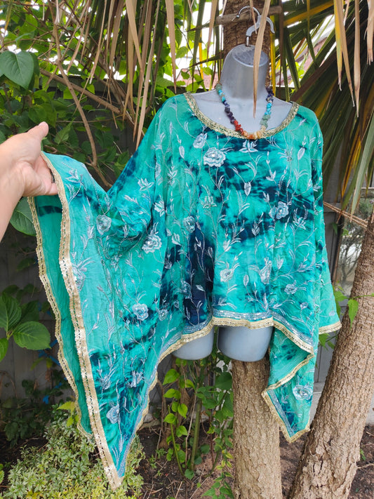 Poncho top / Woodstock -greens
