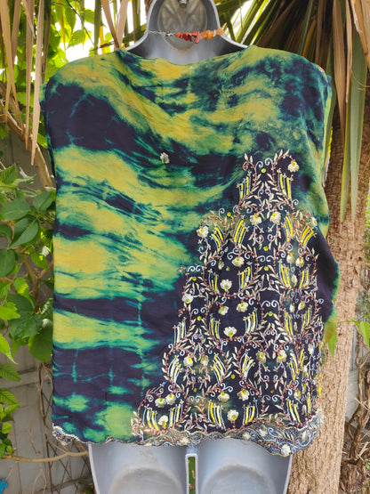 Mykonos jewel sari waistcoat / gilet/oversized 