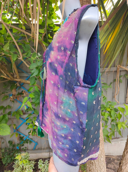Mykonos jewel sari waistcoat/gilet /oversized 