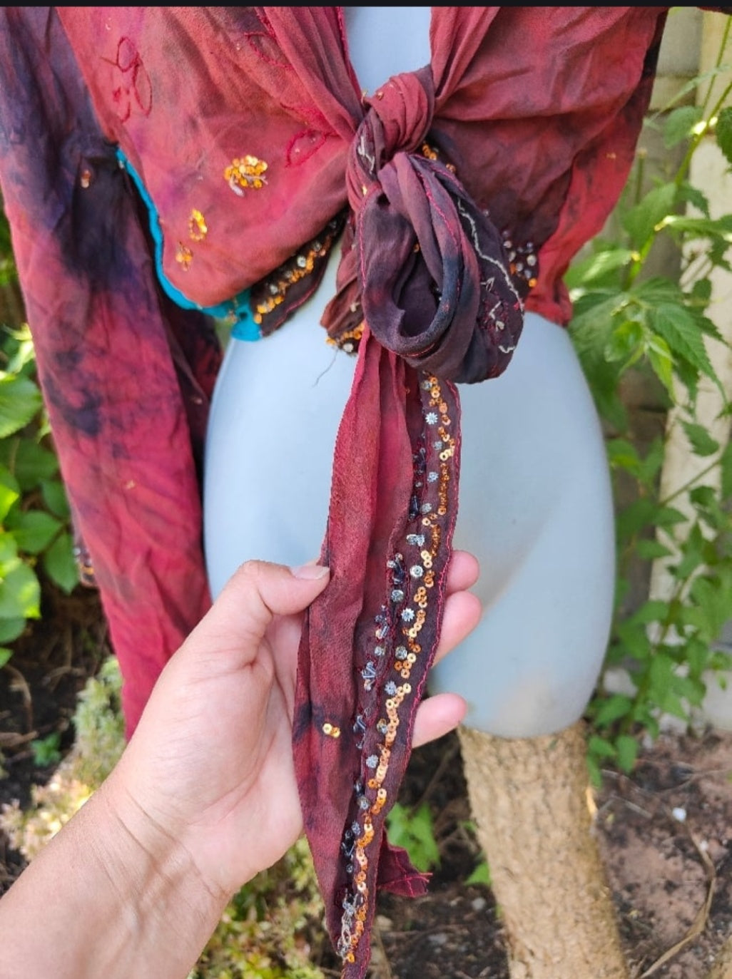 Wanderlust recycled sari Stevie top - tie dyed 