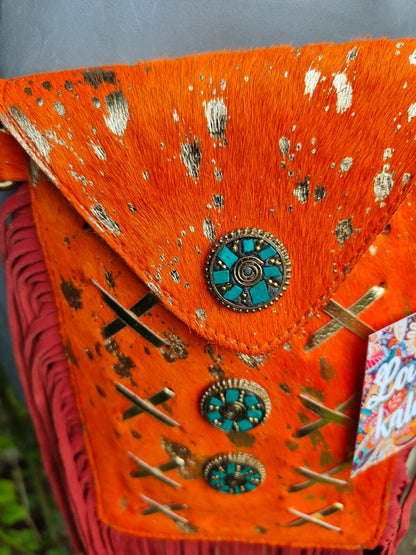 Yellowstone mobile bag - orange and gold 