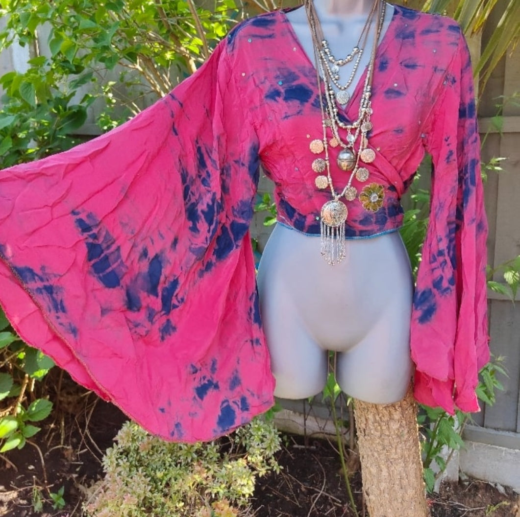 Wanderlust recycled sari Stevie top