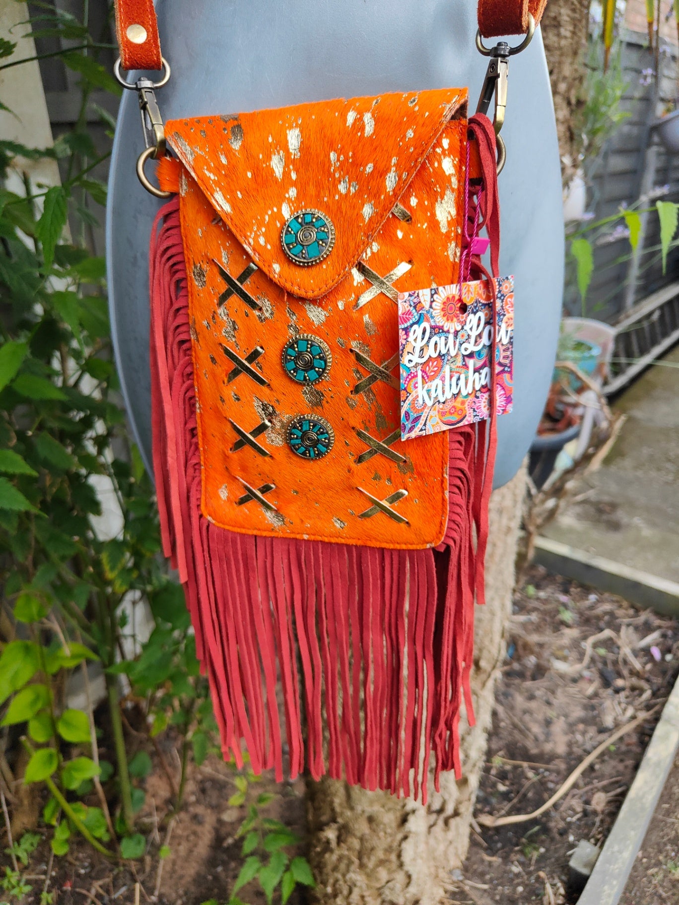 Yellowstone mobile bag - orange and gold 