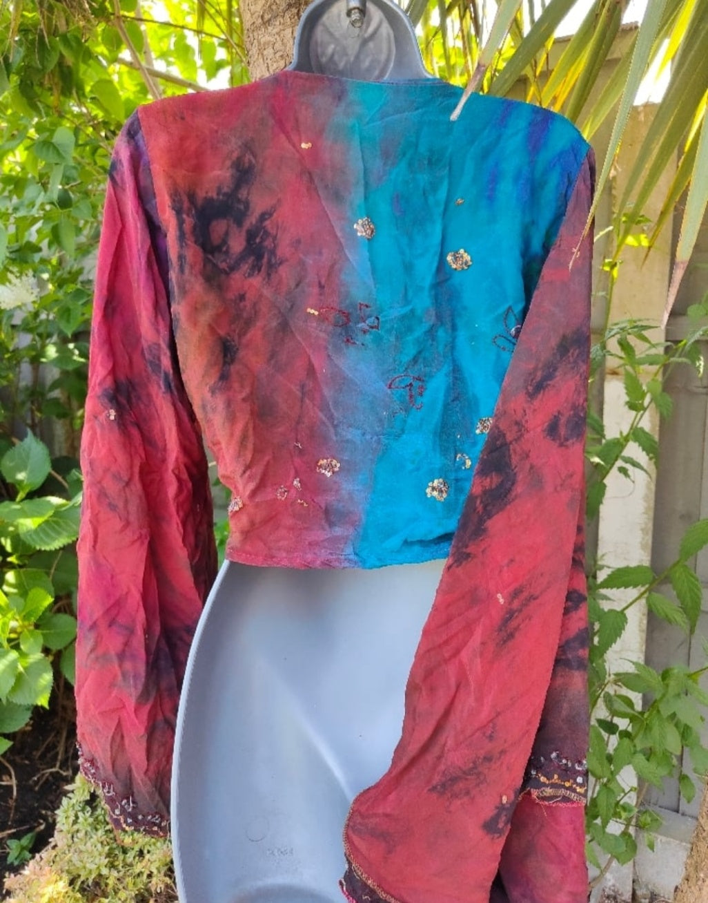 Wanderlust recycled sari Stevie top - tie dyed 