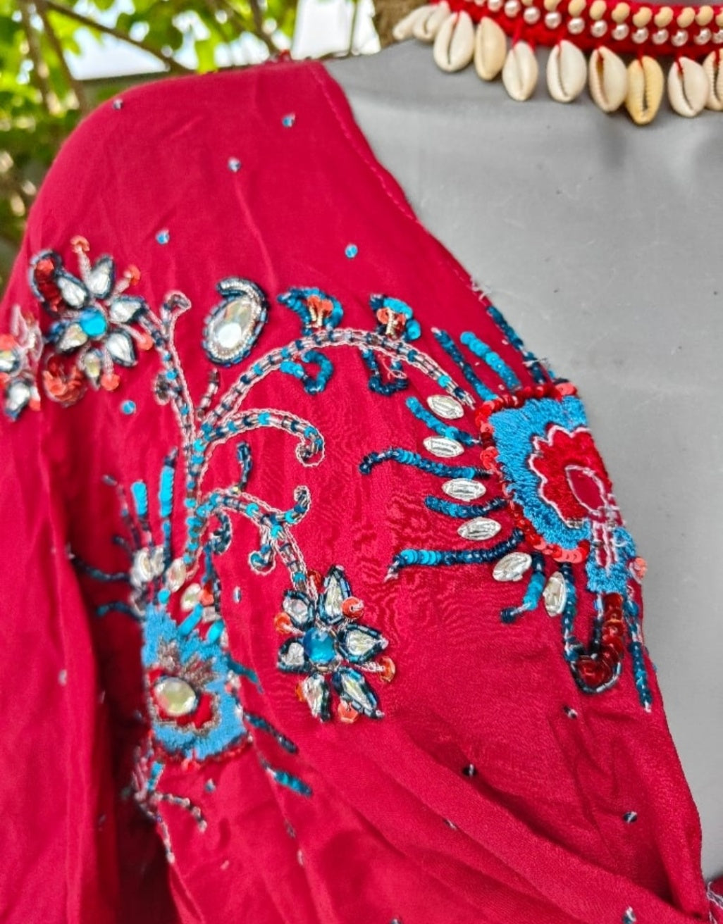 Wanderlust recycled sari Stevie top