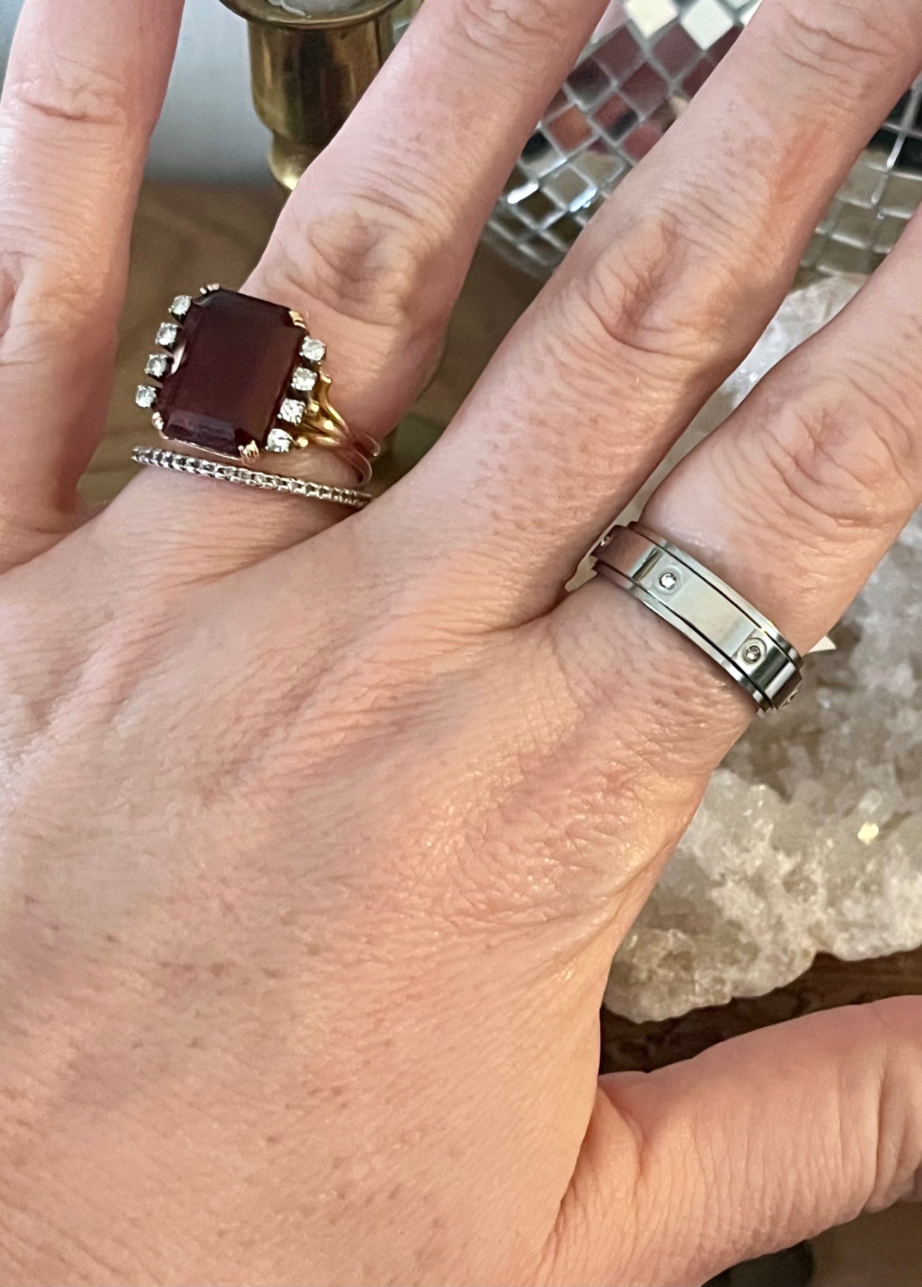 ✨ Silver Serenity Spinner Ring Size 7 ✨