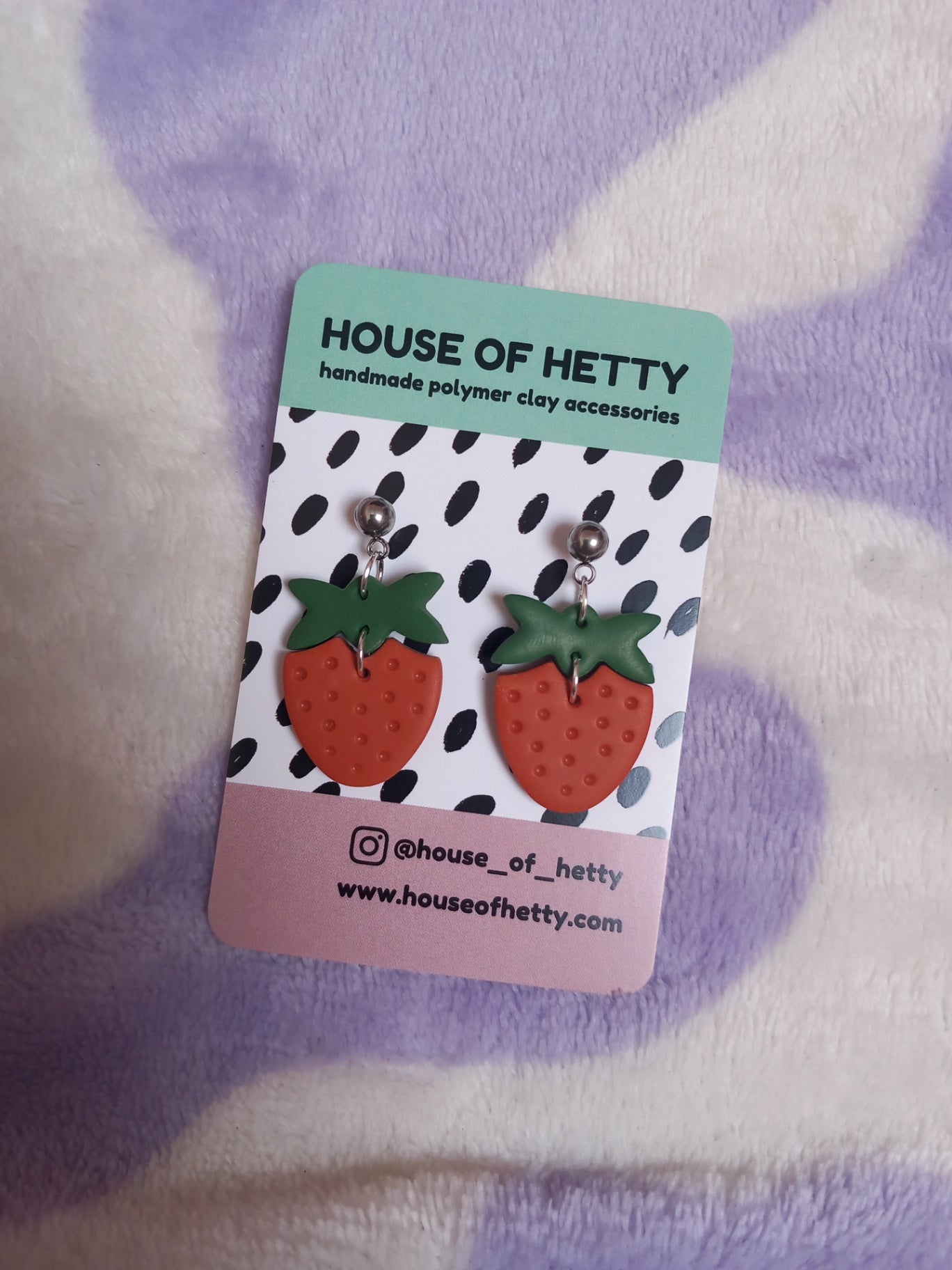 Polymer clay strawberry earrings