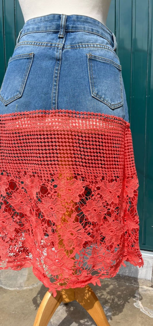 Peach Lace Skirt