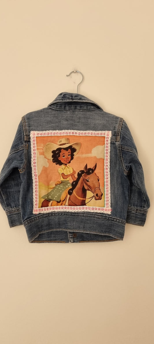 Cowgirl with Red Doily Trim Kids Jacket 