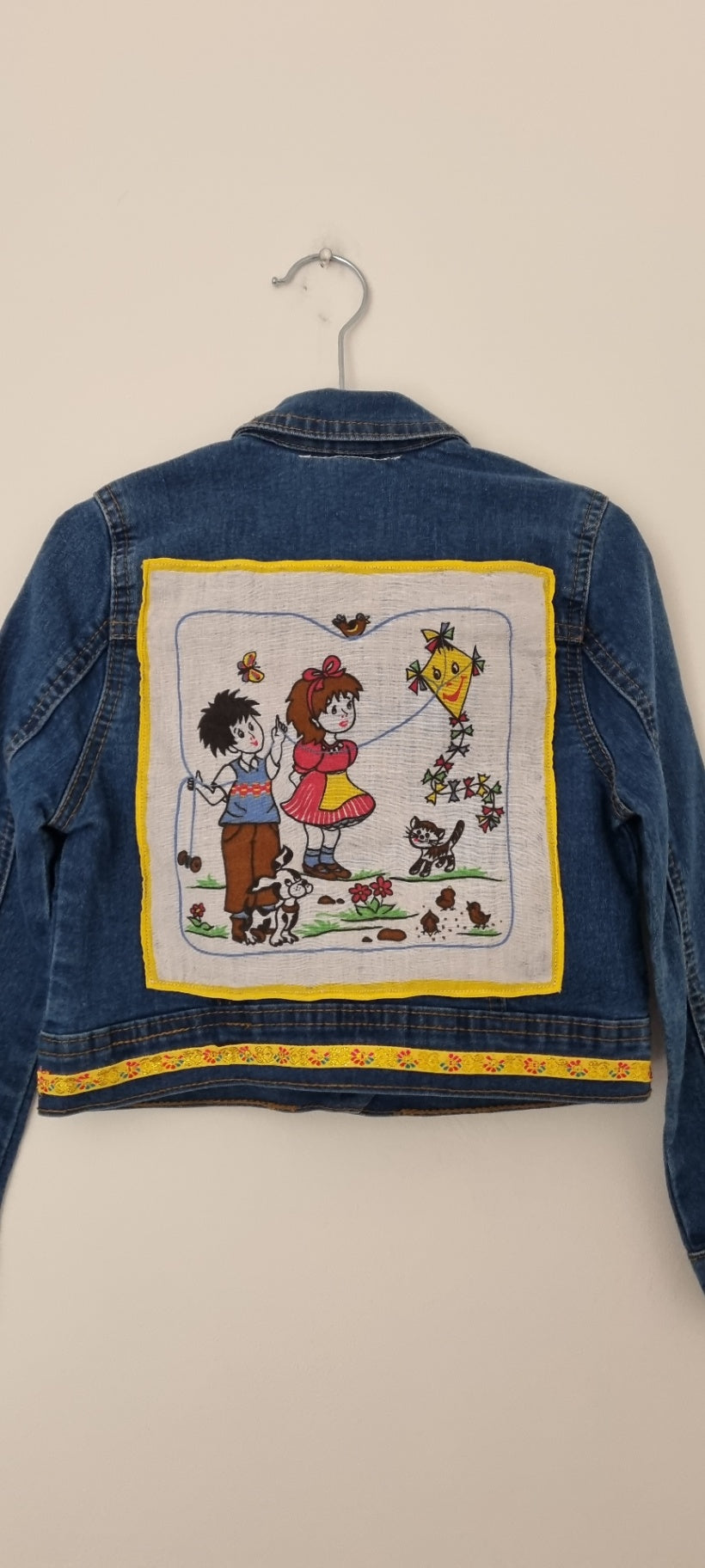 Cartoon Children with Kite Kids Jacket 