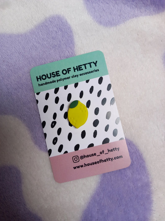 Lemon pin badge