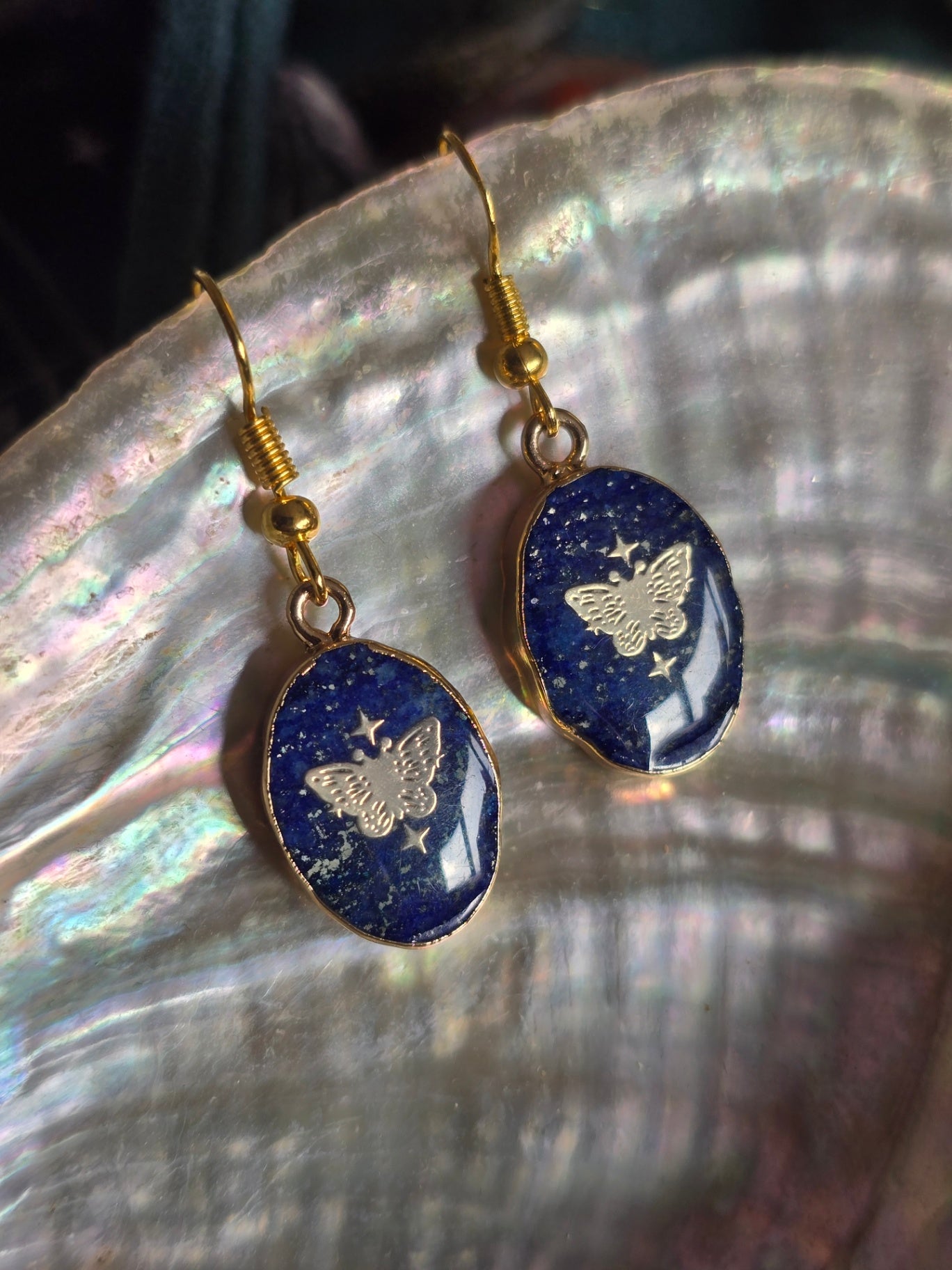 Lapis lazuli butterfly earrings 
