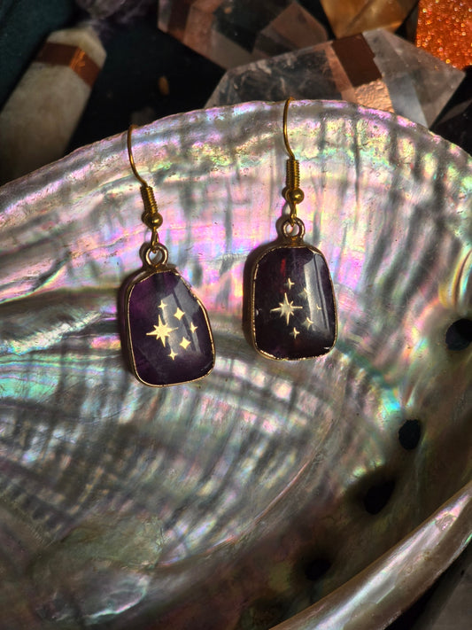 Amethyst star earrings 