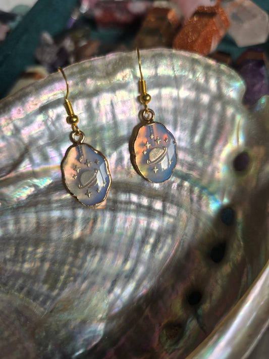 Opalite planet earrings 