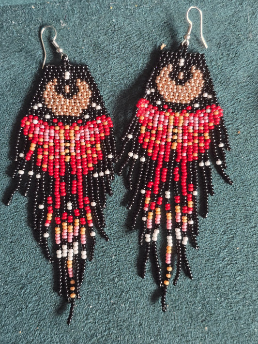 Beaded moth earrings 
