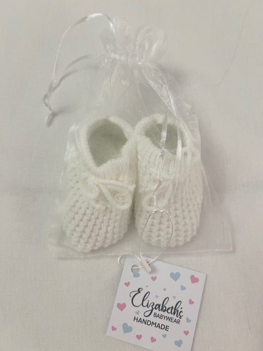 0-3m White Booties 