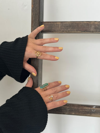 🔮 Gold Stainless Steel Evil Eye Ring