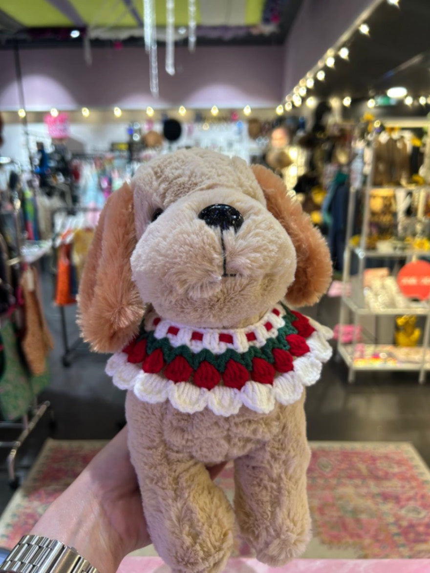 Crochet Pet Collar - Cherry