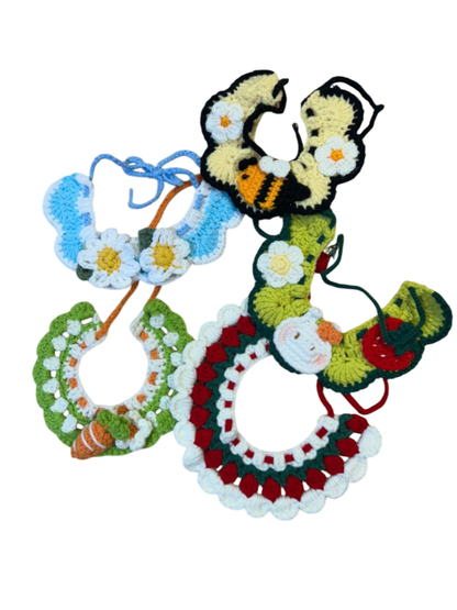 Crochet Pet Collar - Cherry