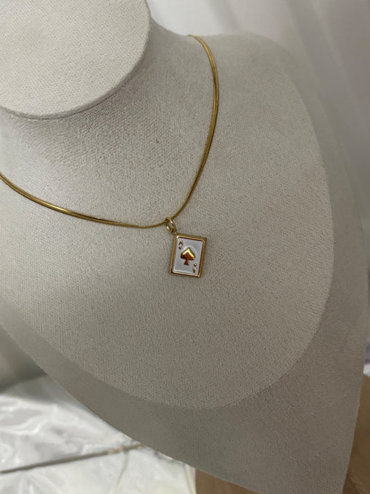 Gold Ace necklace 