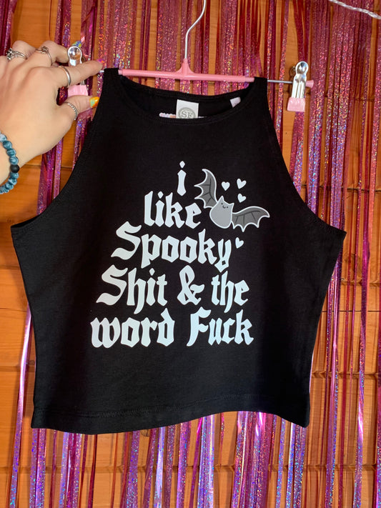 Spooky sh*t cropped vest 