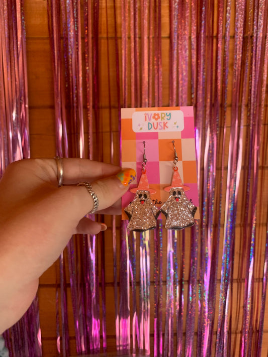 Glitter ghost earrings