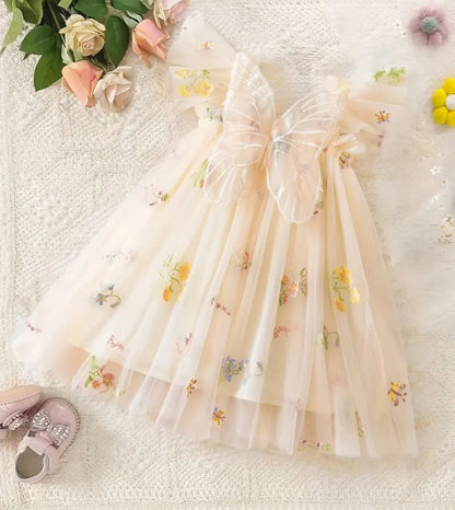 Cream Winged Dress