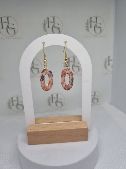 Autumn oval earrings