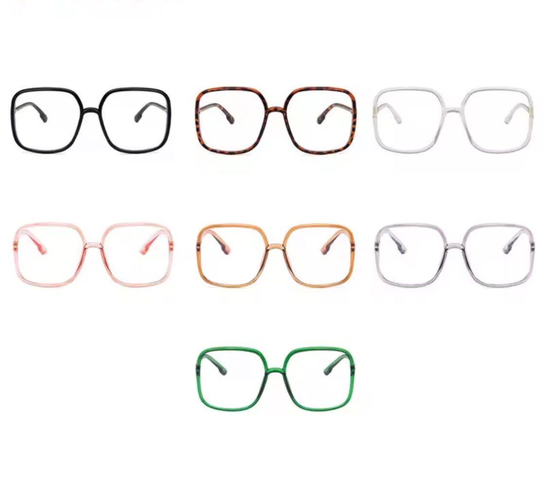 60s Oversized Anti Blue Light Glasses-Black