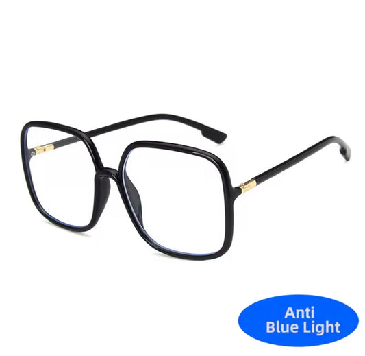 60s Oversized Anti Blue Light Glasses-Black