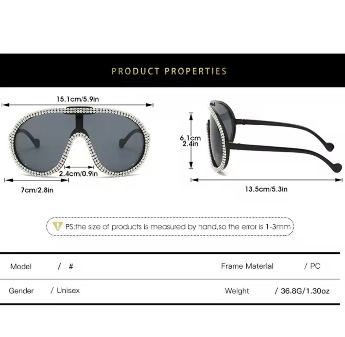The Paris Crystal Shield Sunglasses – Y2K Oversized Yellow
