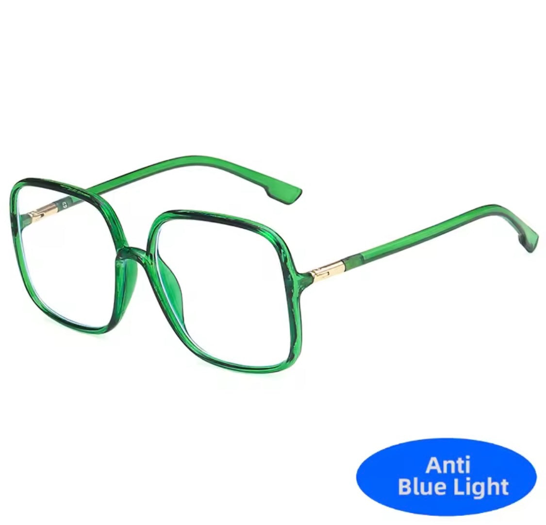60s Oversized Anti Blue Light Glasses-Black