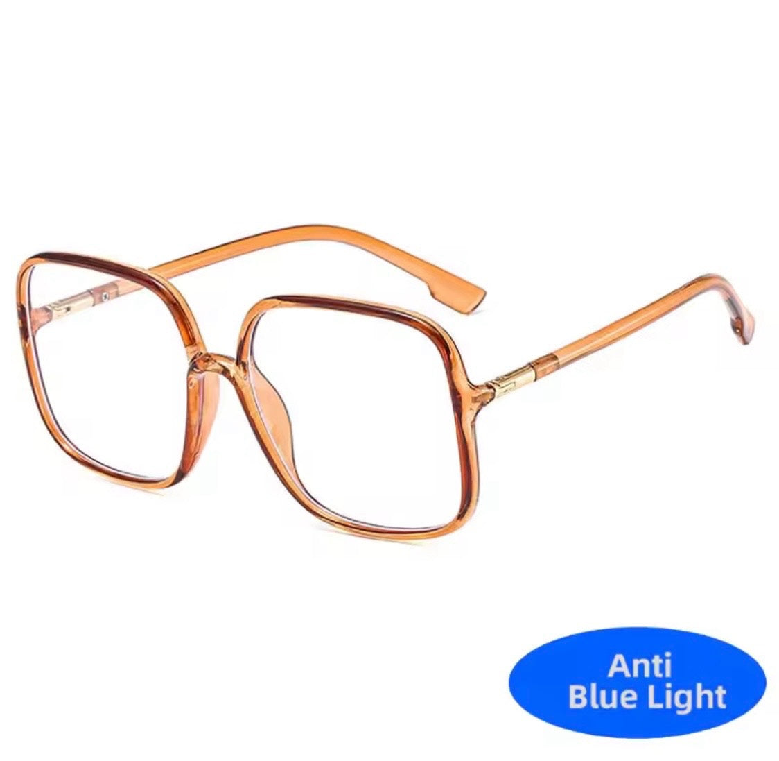60s Oversized Anti Blue Light Glasses-Black