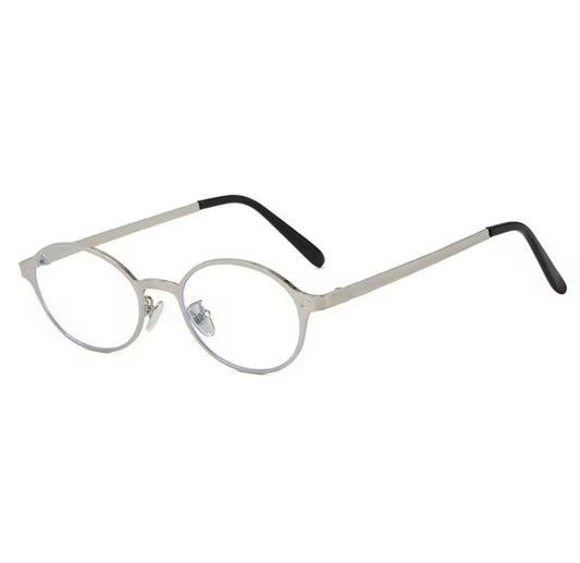 90s Glow Metal Frame Anti Blue Light Glasses –Silver