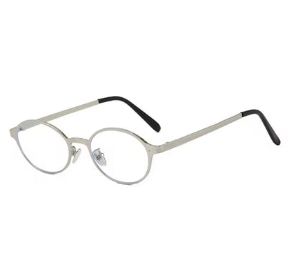90s Glow Metal Frame Anti Blue Light Glasses –Silver