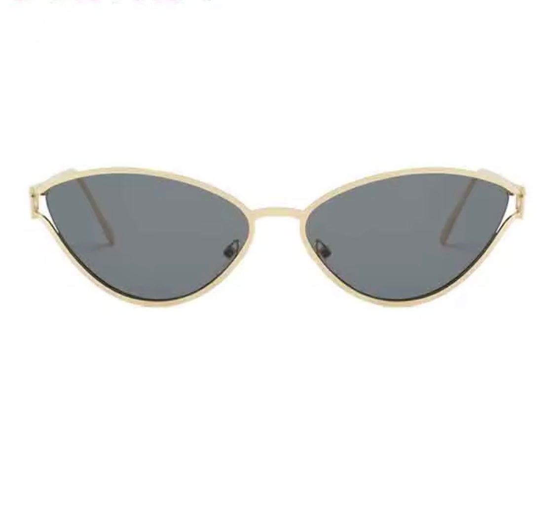 Roxy Gold Rim Cat Eye Sunglasses – Brown Lenses