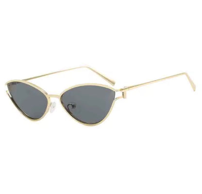 Roxy Gold Rim Cat Eye Sunglasses – Brown Lenses