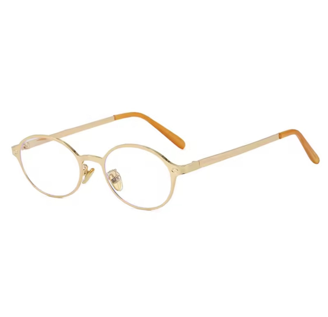 90s Glow Metal Frame Anti Blue Light Glasses –Silver