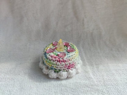 Crochet mini cake, tealight 