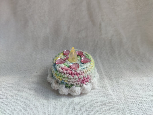 Crochet mini cake, tealight 