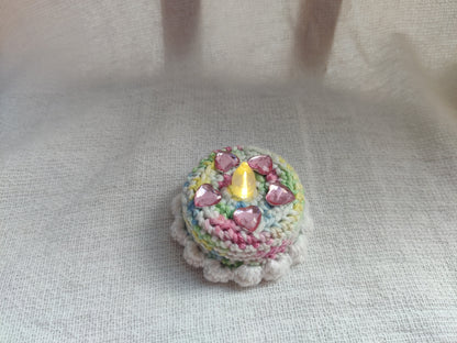 Crochet mini cake, tealight 