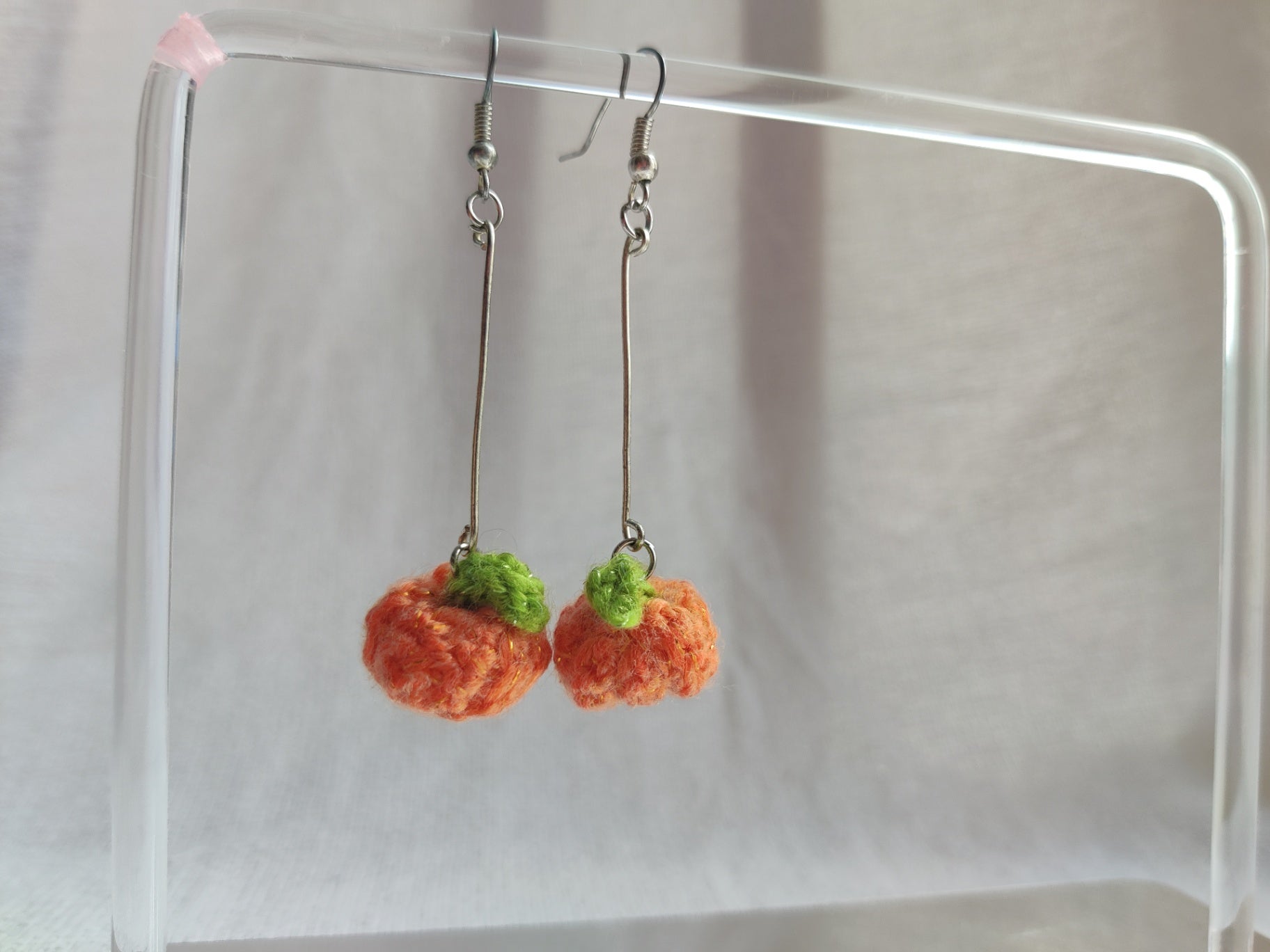 Crochet pumpkin earrings, autumn, Halloween accessories 