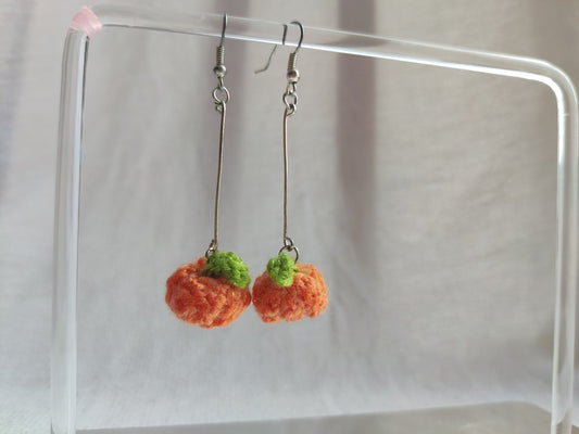 Crochet pumpkin earrings, autumn, Halloween accessories 